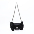 Chanel Shoulder Bag Satin Chain Ribbon