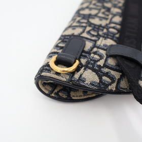 Christian Dior Oblique Saddle Waist Pouch Jacquard Navy — view 7