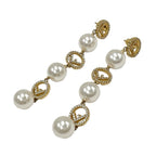 Fendi F Is Earrings Earring Gold Rhinestone Pearl — view 5