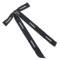 Chanel Ribbon Logo Vintage Satin Black White 15 g Brooch