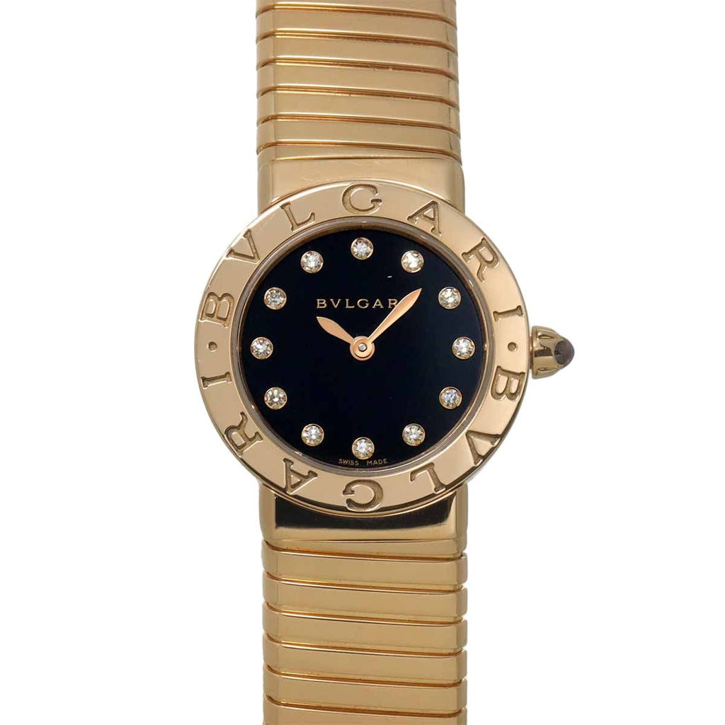 Bvlgari Tubogas Diamond Watch 18k Pink Gold Quartz