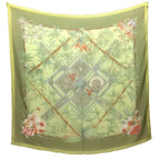 Hermes Scarf Scholl Carre 140 Silk Muslin Serenite Bamboo Green