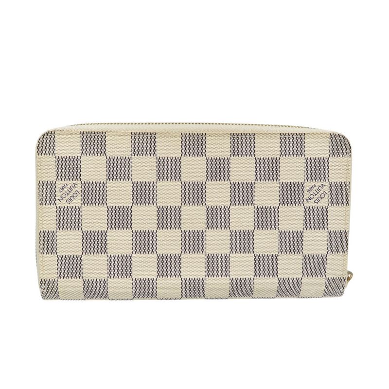 Louis Vuitton Damier Azur Zippy Organizer Gold Hardware White Round — view 2