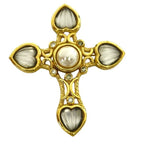 Dior Necklace Brooch 2-Way Top Pendant Faux Pearl Gold Logo — view 2