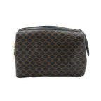 Celine Macadam Pouch Leather Black Gold Vintage