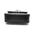 Chanel CC Logo Mini Quilted Lambskin Turnlock Chain Shoulder Bag Black — view 3