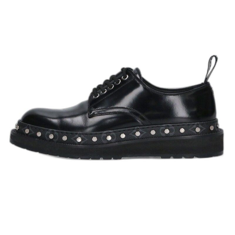 Louis Vuitton Black Ice Line Monogram Eclipse Studs Lace Up Shoes 7