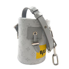 Louis Vuitton Choc Nano White Monogram Leather Gray Light Shoulder Bag Silver