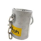 Louis Vuitton Choc Nano White Monogram Leather Gray Light Shoulder Bag Silver — view 2