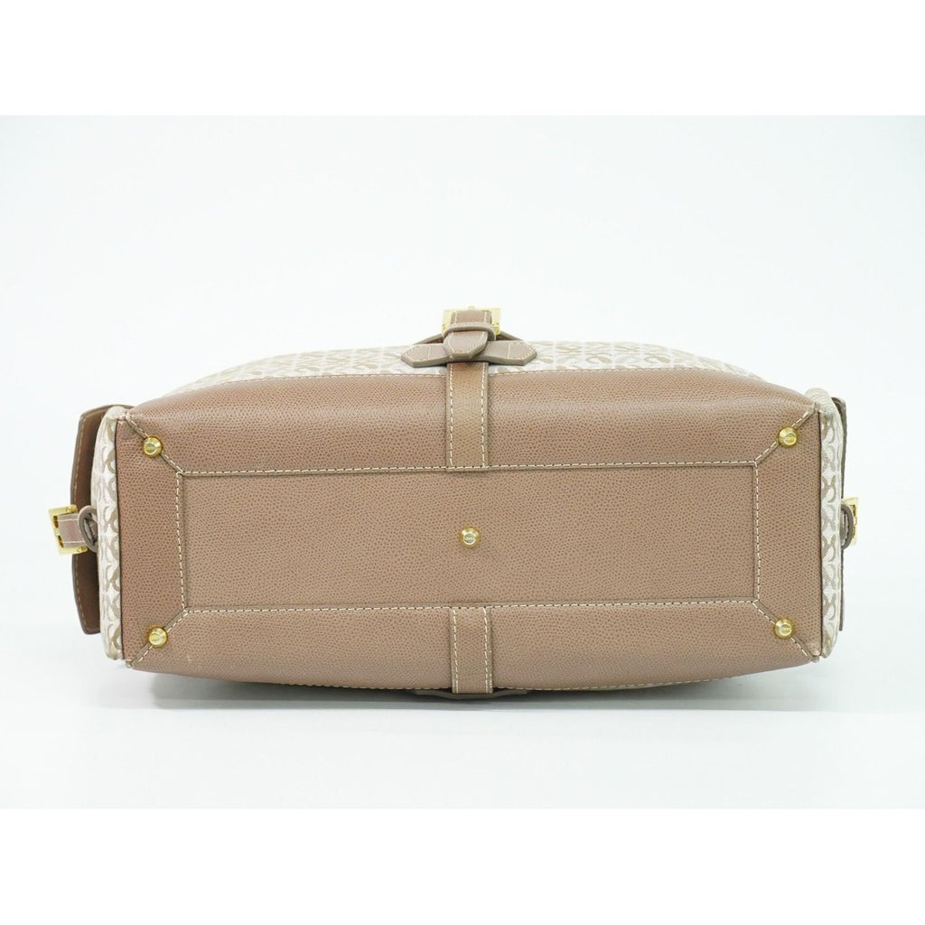 Loewe Repeat Anagram Handbag Canvas Leather Beige Pink — view 3