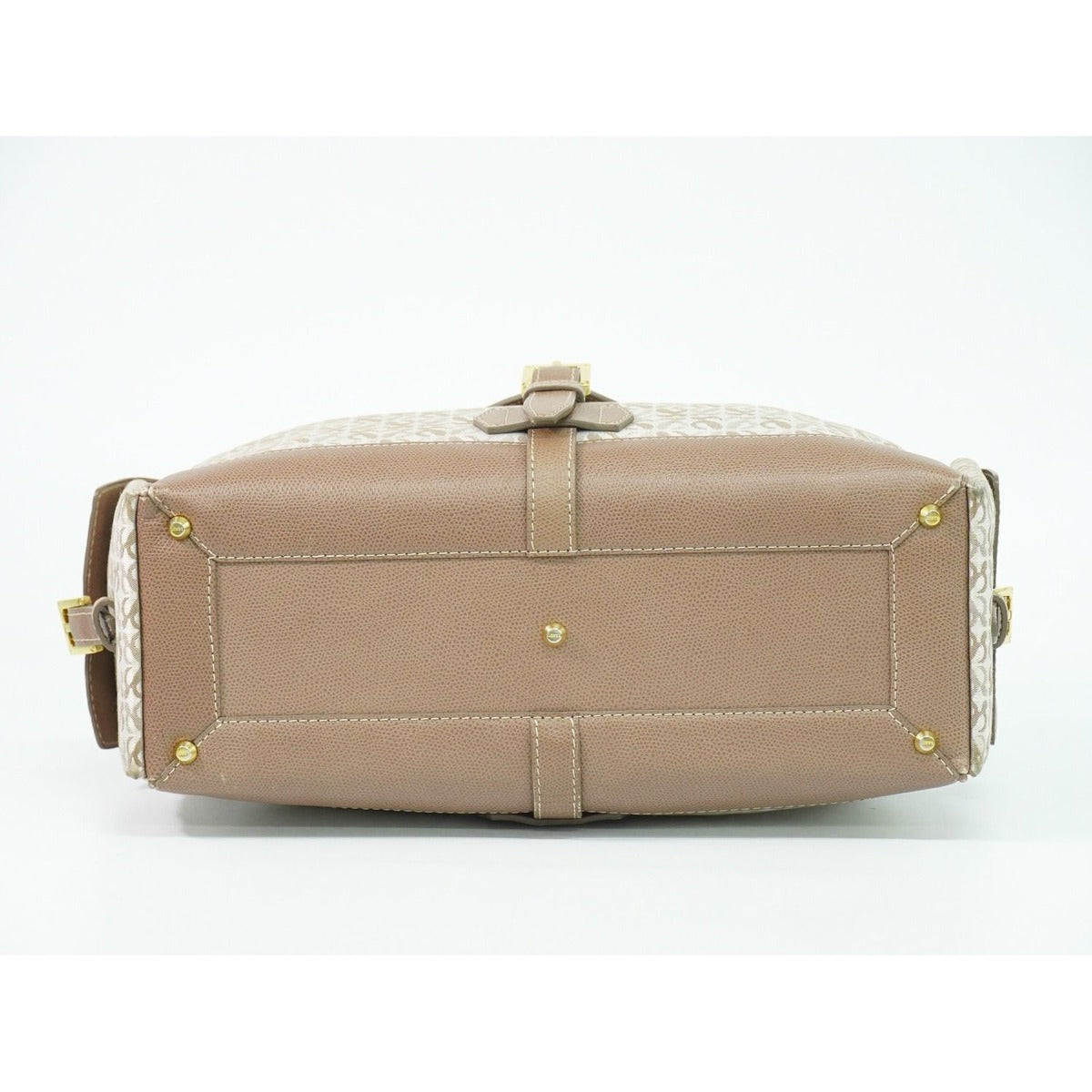 Loewe Repeat Anagram Handbag Canvas Leather Beige Pink — view 3