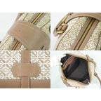 Loewe Repeat Anagram Handbag Canvas Leather Beige Pink — view 8