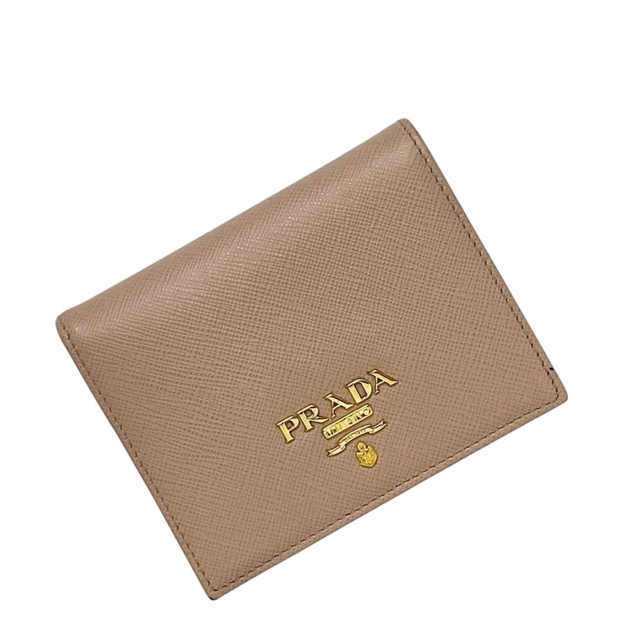 Prada Bifold Wallet Beige Cipria