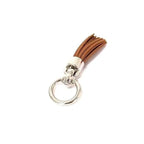 Hermes Cell Pom Agneau Milo Leather Tassel Twill Ring Brown — view 2