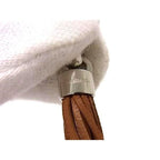 Hermes Cell Pom Agneau Milo Leather Tassel Twill Ring Brown — view 4