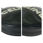 Celine Dancing Kid Logo Studded Black White Silver Hardware Leather Ddj38 — view 3