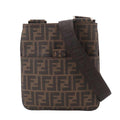 Fendi Zucca Shoulder Messenger Bag Brown Gold
