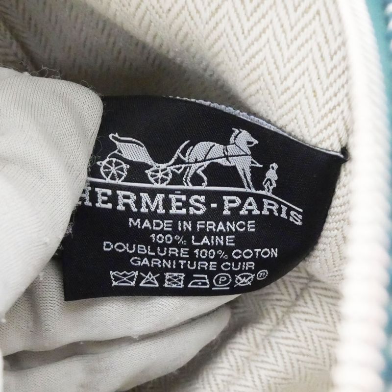 Hermes Brid A Black PM Au-carre Handbag Pouch Vert Foret — view 8