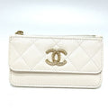 Chanel Long Wallet Coco Mark Caviar Leather White