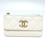 Chanel Long Wallet Coco Mark Caviar Leather White