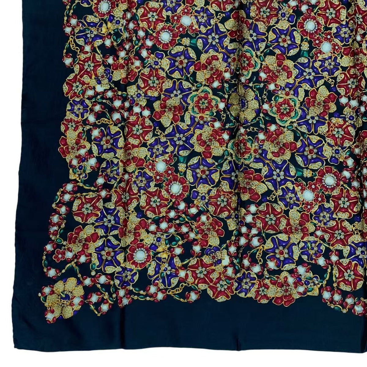 Chanel Scarf Silk Pattern Logo Black — view 5