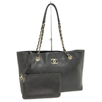 Chanel Chain Shoulder Bag Calf Black