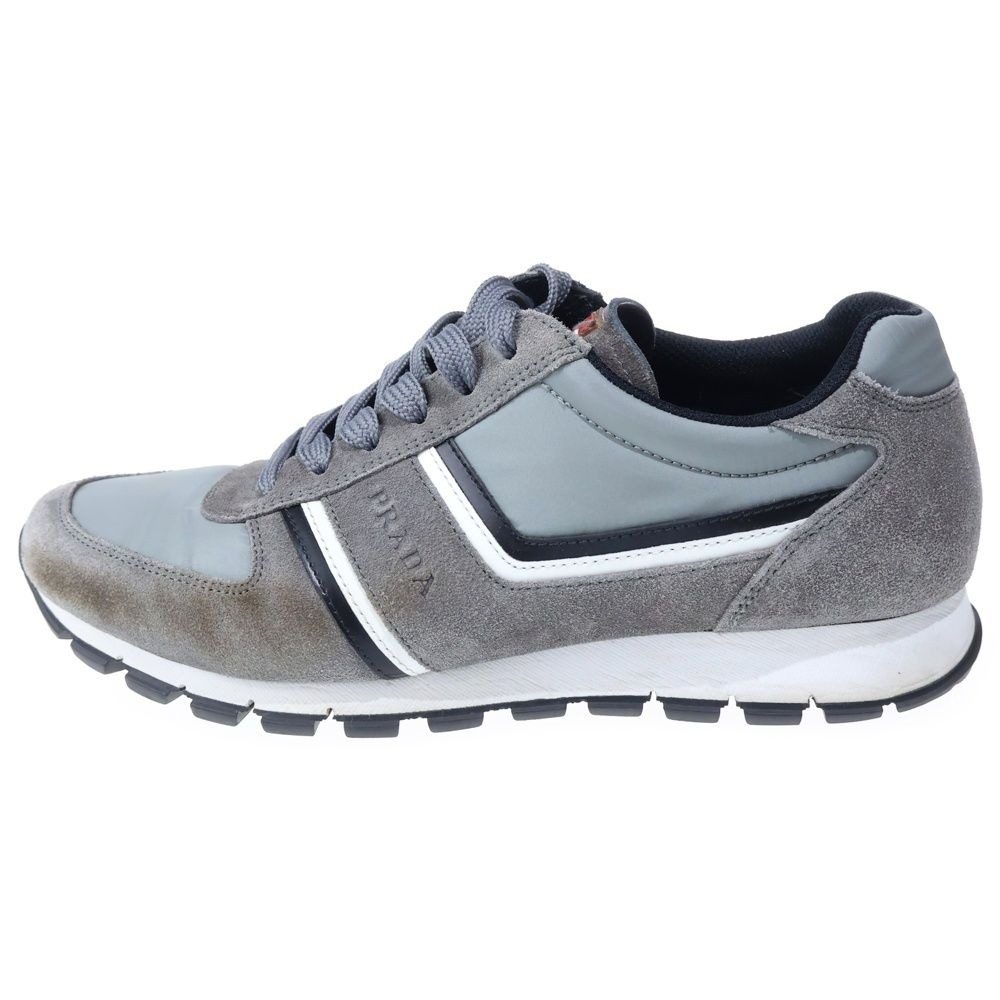 Prada Sport Suede Low Cut Sneakers Shoes Gray