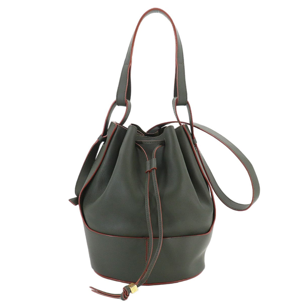 Loewe Balloon Small Shoulder Bag Leather Green Gold