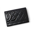 Chanel Wallet Bifold Fold Cambon Black