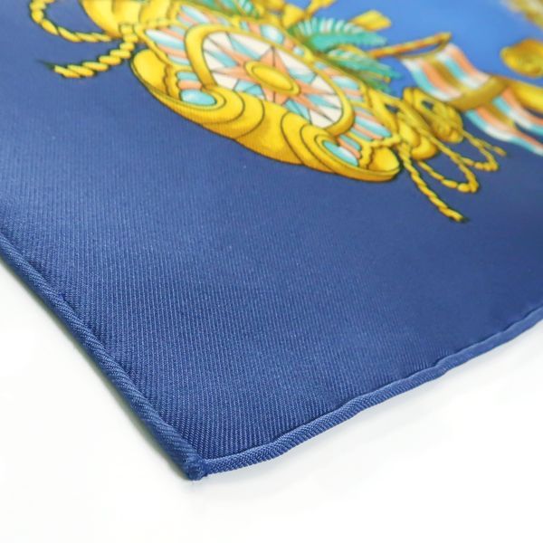 Hermes 90 Voiles De Lumiere Sailing Ship Of Light Blue Silk Scarf Box — view 8