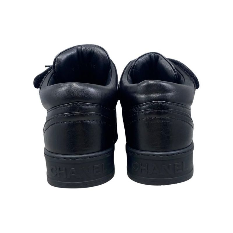 Chanel Sneakers Velcro High Cut 36 Size Quilted Coco Mark Logo Black — view 4