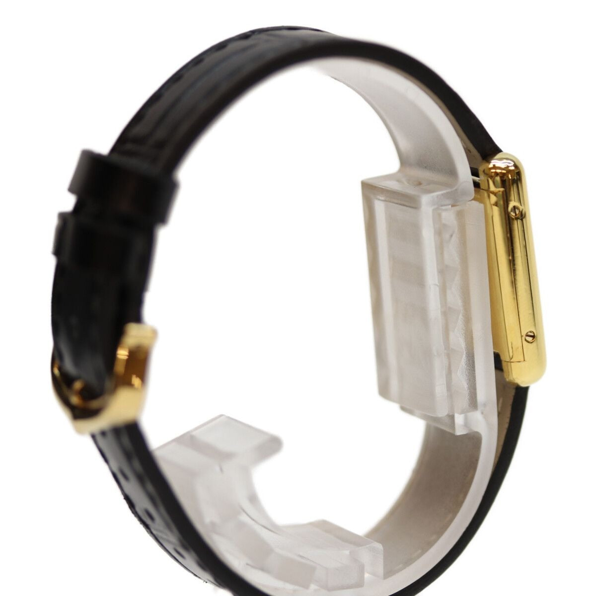 Cartier Watch Vintage Must Tank 76-81 Vermeil SM Roman Ivory Dial Manual Winding Leather — view 4