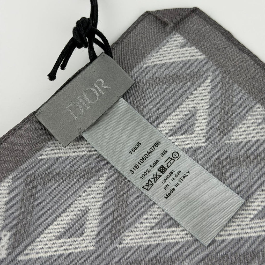 Dior Scarf Gray Silk Vintage — view 7