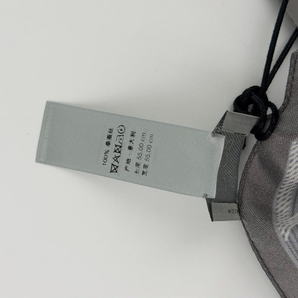 Dior Scarf Gray Silk Vintage — view 8