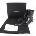 Chanel Coco Mark Shearling Leather Short Boots Black 36 Boxes — view 2