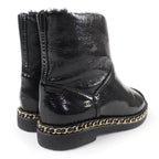 Chanel Coco Mark Shearling Leather Short Boots Black 36 Boxes — view 3