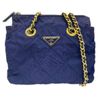 Prada Shoulder Bag Chain Double Crossbody Triangle Logo
