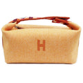 Hermes Brid A Black PM Au-carre Handbag Pouch Faube Orange