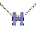 Hermes Necklace Pop Ash Mini Pendant H Lila Silver-color Accessories