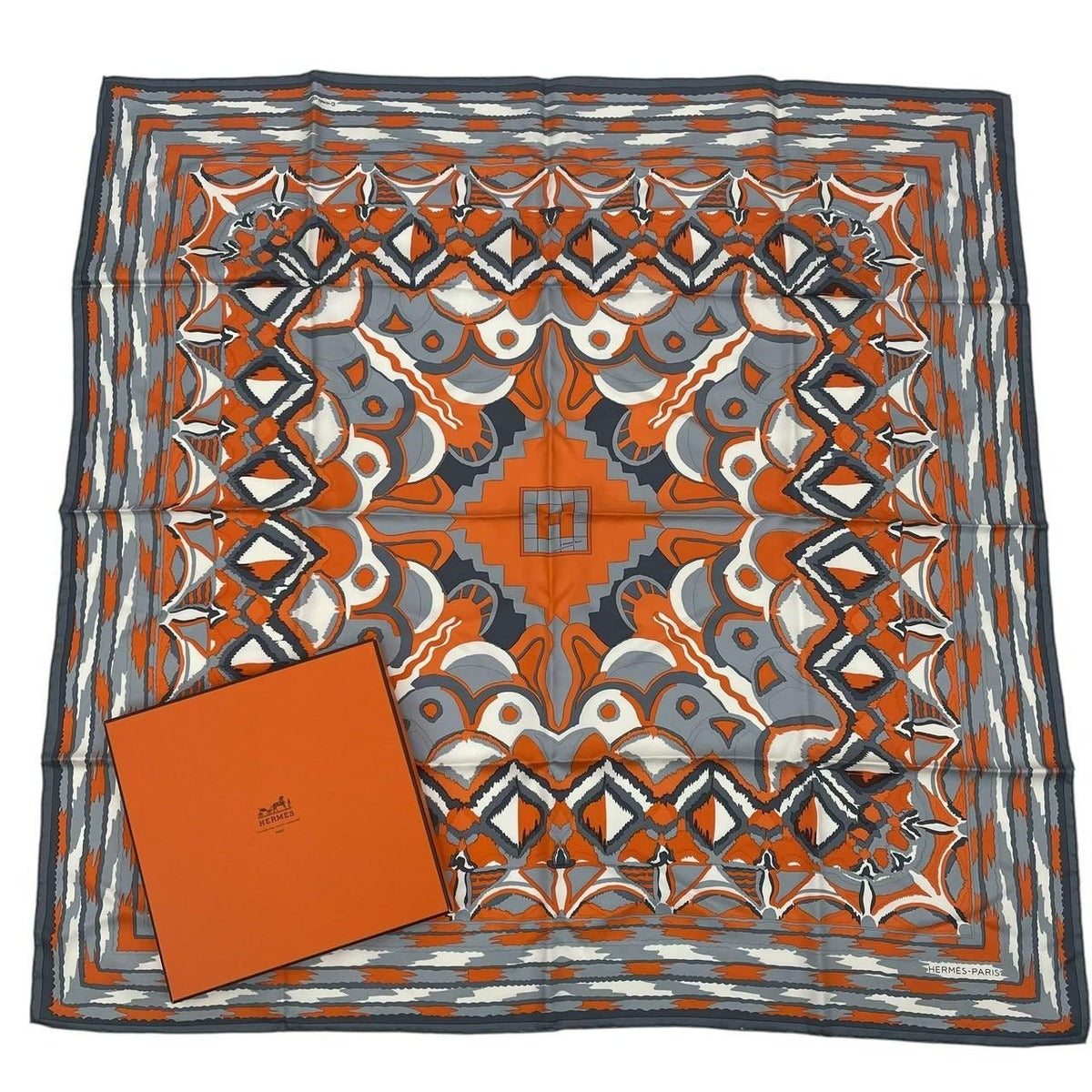 Hermes Scarf Silk Carre 90 Ginza Store Opening Commemoration Limited
