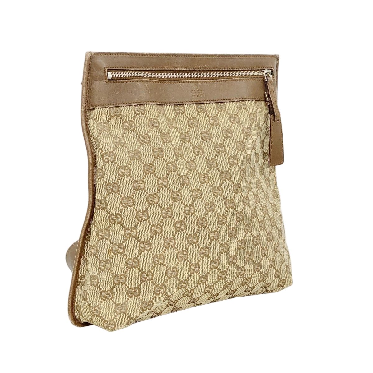 Gucci Shoulder Bag GG Canvas Brown Silver — view 2