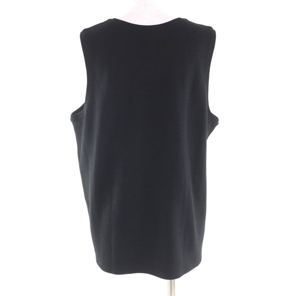 Chanel Wool CC Logo Tank Top with Camellia Brooch Black Super — view 3