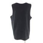 Chanel Wool CC Logo Tank Top with Camellia Brooch Black Super — view 3