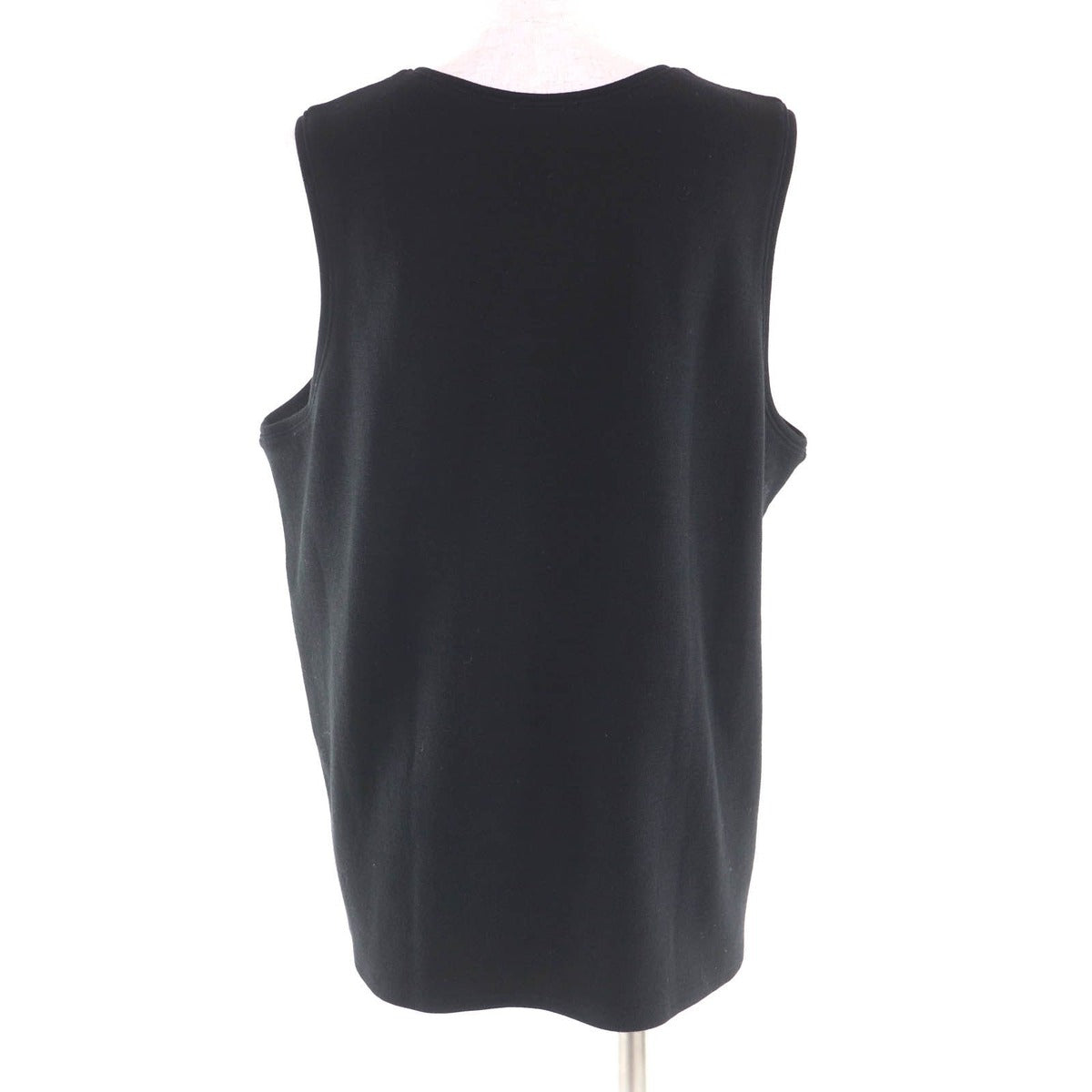 Chanel Wool CC Logo Tank Top with Camellia Brooch Black Super — view 3