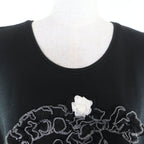 Chanel Wool CC Logo Tank Top with Camellia Brooch Black Super — view 4