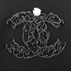 Chanel Wool CC Logo Tank Top with Camellia Brooch Black Super — view 5