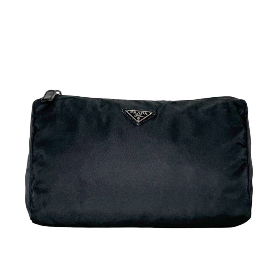 Prada Pouch Black Nero Tessuto Case Nylon 172 Zipper