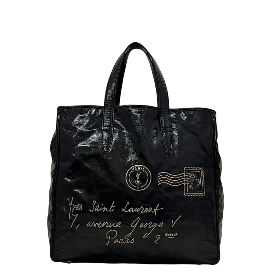 Saint Laurent Tote Black Mail Patent Leather YSL Lightweight