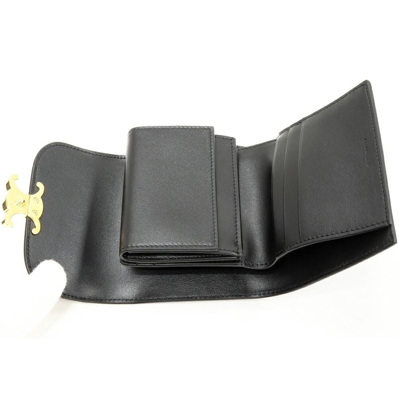 Celine Bifold Wallet With Coin Purse Triomphe Small Flap Shiny Calfskin — view 7