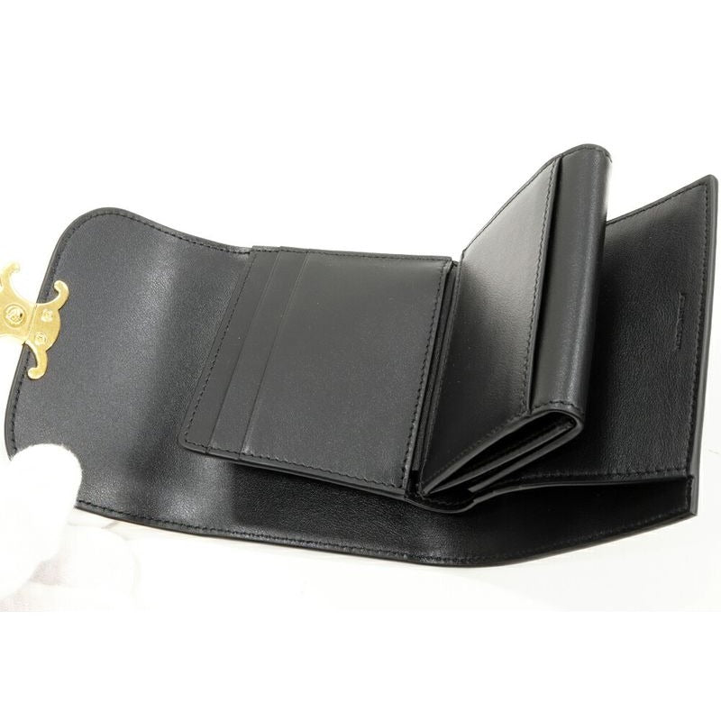 Celine Bifold Wallet With Coin Purse Triomphe Small Flap Shiny Calfskin — view 8